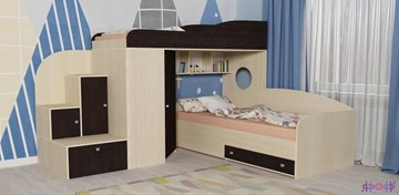 Детская кровать-шкаф Кадет-2, корпус Дуб, фасад Венге в Пскове
