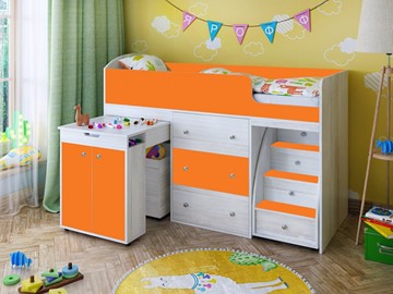 Детская кровать-шкаф Малыш 1600, корпус Винтерберг, фасад Оранжевый в Пскове