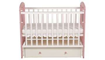 Детская кроватка Polini kids Simple 328, белый-розовый в Пскове