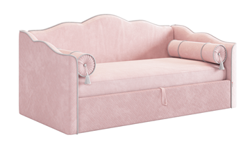 Детская кровать с подъемным механизмом Лея (Софа) 90х200 (нежно-розовый (велюр)/галька (велюр)) в Пскове