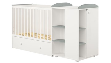 Детская кровать-шкаф с комодом POLINI Kids Ameli 800 Белый / Серый, серия AMELI в Пскове