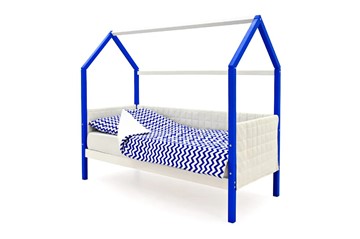 Детская кровать-домик «Svogen сине-белый» мягкая в Пскове