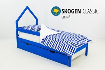 Кровать-домик детская мини Skogen синия в Пскове
