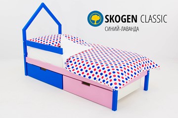 Кровать-домик в детскую мини Skogen синий-лаванда в Пскове