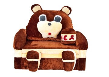 Детский диван Медведь с подушкой, ширина 120 см в Пскове