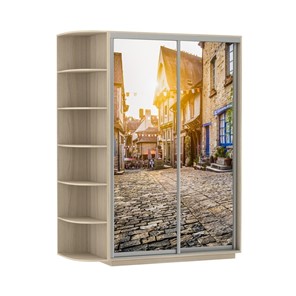 Шкаф 2-дверный Экспресс 1500x600x2200, со стеллажом, Улица/шимо светлый в Пскове