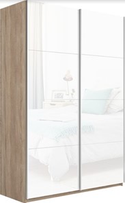 Шкаф двухдверный Прайм (Белое стекло/Белое стекло) 1200x570x2300, дуб сонома в Пскове