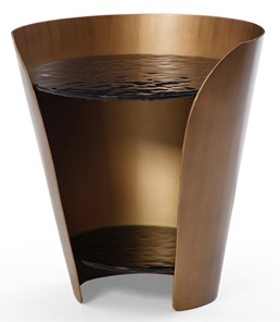 Стеклянный столик в гостиную ET6123 (D48,6) закаленное стекло/бронзовый в Пскове