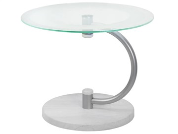 Стеклянный столик Мебелик Дуэт 13Н (металлик-дуб дымчатый-прозр) в Пскове