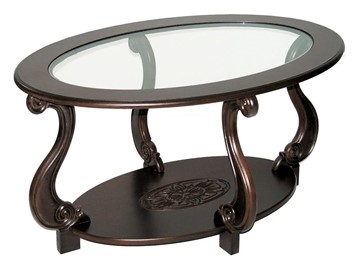 Стеклянный столик Овация-С, темно-коричневый в Пскове