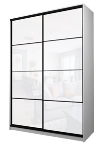 Шкаф 2-х дверный MAX МШ-25-6-18-22, Профиль Черный/Цвет Белый/Oracal Белый в Пскове
