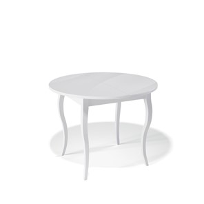 Кухонный раскладной стол Kenner 1000С (Белый/Стекло белое глянец) в Пскове