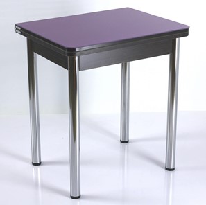 Кухонный пристенный стол СПА-02 СТ2, венге ЛДСП/стекло фиолетовый/39 прямые трубки хром в Пскове