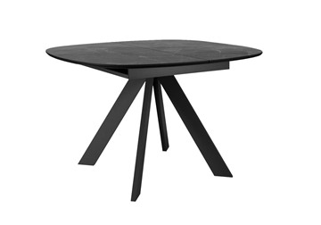 Стол обеденный раскладной DikLine BK100 Керамика Черный мрамор/подстолье черное/опоры черные в Пскове