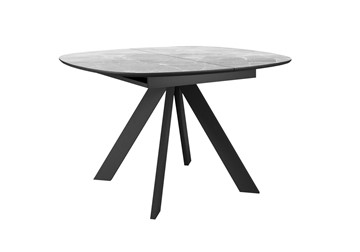Керамический кухонный стол DikLine BK100 Керамика Серый мрамор/подстолье черное/опоры черные в Пскове