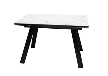 Керамический стол DikLine DKL140 Керамика Белый мрамор/опоры черные (2 уп.) в Пскове