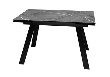 Керамический кухонный стол DikLine DKL140 Керамика Черный мрамор/опоры черные (2 уп.) в Пскове