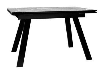 Стол обеденный раскладной DikLine DKL140 Керамика Серый мрамор/опоры черные (2 уп.) в Пскове