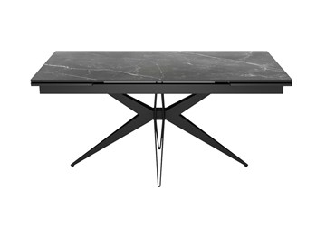 Керамический стол DikLine KW160 мрамор С45 (керамика черная)/опоры черные в Пскове