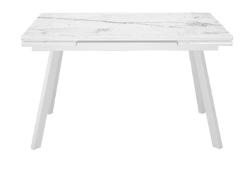 Керамический обеденный стол DikLine SKA125 Керамика Белый мрамор/подстолье белое/опоры белые (2 уп.) в Пскове