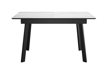 Керамический стол DikLine SKH125 Керамика Белый мрамор/подстолье черное/опоры черные (2 уп.) в Пскове