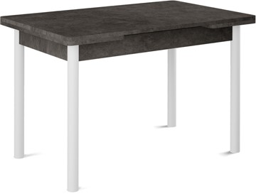 Кухонный раздвижной стол Кубика Милан-2 EVO, ноги белые, серый камень в Пскове