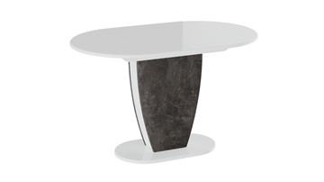 Овальный стол на кухню Монреаль тип 1 (Белый глянец/Моод темный) в Пскове