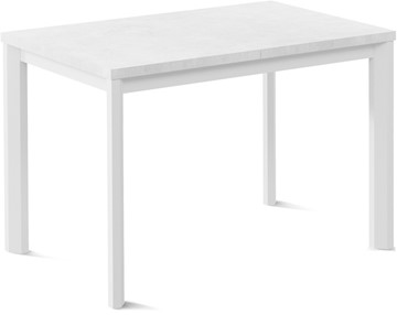 Кухонный стол раздвижной Кубика Нагано-1L (ноги металлические белые, белый цемент) в Пскове