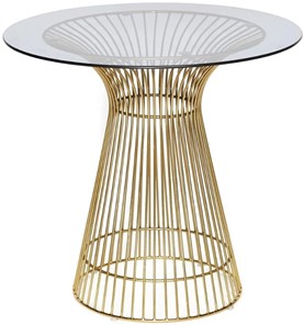 Стеклянный кухонный стол ARGO (mod. DT1471) металл/стекло, D80x74.5 черный/золотой в Пскове