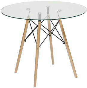 Стол на кухню CINDY GLASS (mod.80GLASS) металл/стекло, D80х75см, прозрачный арт.13068 в Пскове