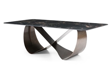 Керамический обеденный стол DT9305FCI (240) черный керамика/бронзовый в Пскове