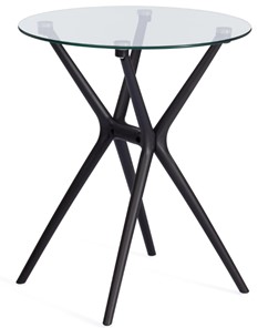 Стол из стекла PARNAVAZ (mod. 29) пластик/стекло, 60х60х70,5 прозрачный/черный арт.19698 в Пскове
