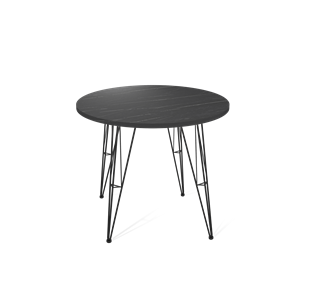 Обеденный круглый стол SHT-TU10 / SHT-TT 80 ЛДСП (камень пьетра гриджио черный/черный) в Пскове