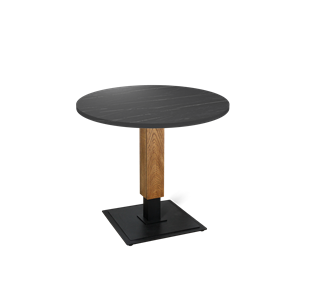 Кухонный обеденный стол SHT-TU22 / SHT-TT 80 ЛДСП (камень пьетра гриджио черный/дуб брашированный корич/черный муар) в Пскове