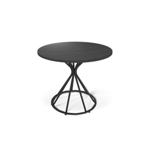 Круглый стол на кухню SHT-TU4-1 / SHT-TT 80 ЛДСП (камень пьетра гриджио черный/черный муар) в Пскове