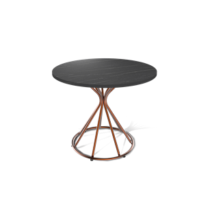 Кухонный круглый стол SHT-TU4-1 / SHT-TT 80 ЛДСП (камень пьетра гриджио черный/медный металлик) в Пскове