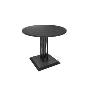 Круглый обеденный стол SHT-TU6-BS2 / SHT-TT 80 ЛДСП (камень пьетра гриджио черный/черный) в Пскове