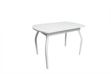 Стеклянный обеденный стол ПГ-01СТ белое/белое/крашенные фигурные в Пскове