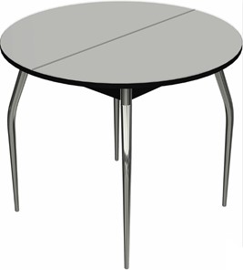 Маленький стол Ривьера исп. круг хром №5 (стекло белое/черный) в Пскове
