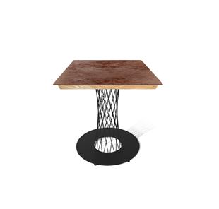 Керамический кухонный стол SHT-TU3-1/ТT8 60/60 (черный муар/прозрачный лак/коричневая сепия) в Пскове