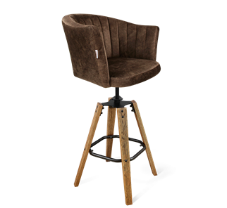 Барный стул SHT-ST42-1 / SHT-S93 (кофейный трюфель/браш.коричневый/черный муар) в Пскове