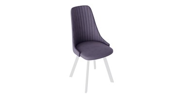 Обеденный стул Франк (паук) исп2 (Белый матовый/Микровелюр Фиолетовый) в Пскове