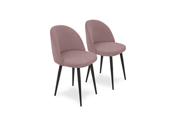 Комплект из 2-х кухонных стульев Brendoss Лайт розовый черные ножки в Пскове
