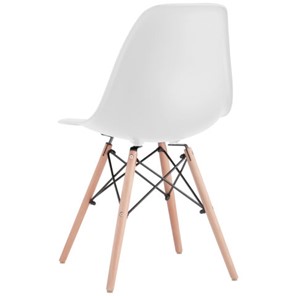 Комплект обеденных стульев 4 шт. BRABIX "Eames CF-010", пластик белый, опоры дерево/металл, 532630, 2033A в Пскове