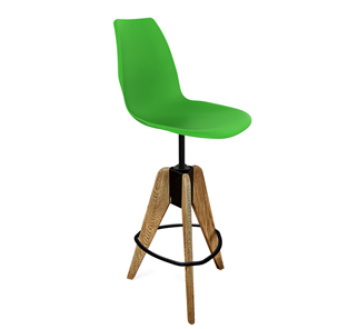 Барный стул SHT-ST29/S92 (зеленый ral 6018/брашированный коричневый/черный муар) в Пскове