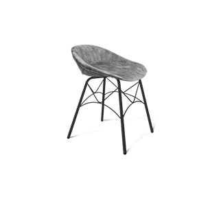Обеденный стул SHT-ST19-SF1 / SHT-S107 (дымный/черный муар) в Пскове