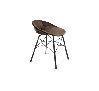 Обеденный стул SHT-ST19-SF1 / SHT-S107 (кофейный трюфель/черный муар) в Пскове