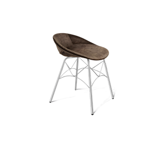 Обеденный стул SHT-ST19-SF1 / SHT-S107 (кофейный трюфель/хром лак) в Пскове