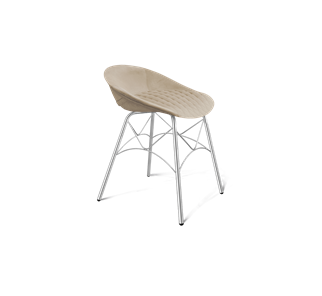 Обеденный стул SHT-ST19-SF1 / SHT-S107 (ванильный крем/хром лак) в Пскове