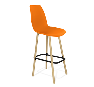 Барный стул SHT-ST29/S94 (оранжевый ral2003/прозрачный лак/черный муар) в Пскове